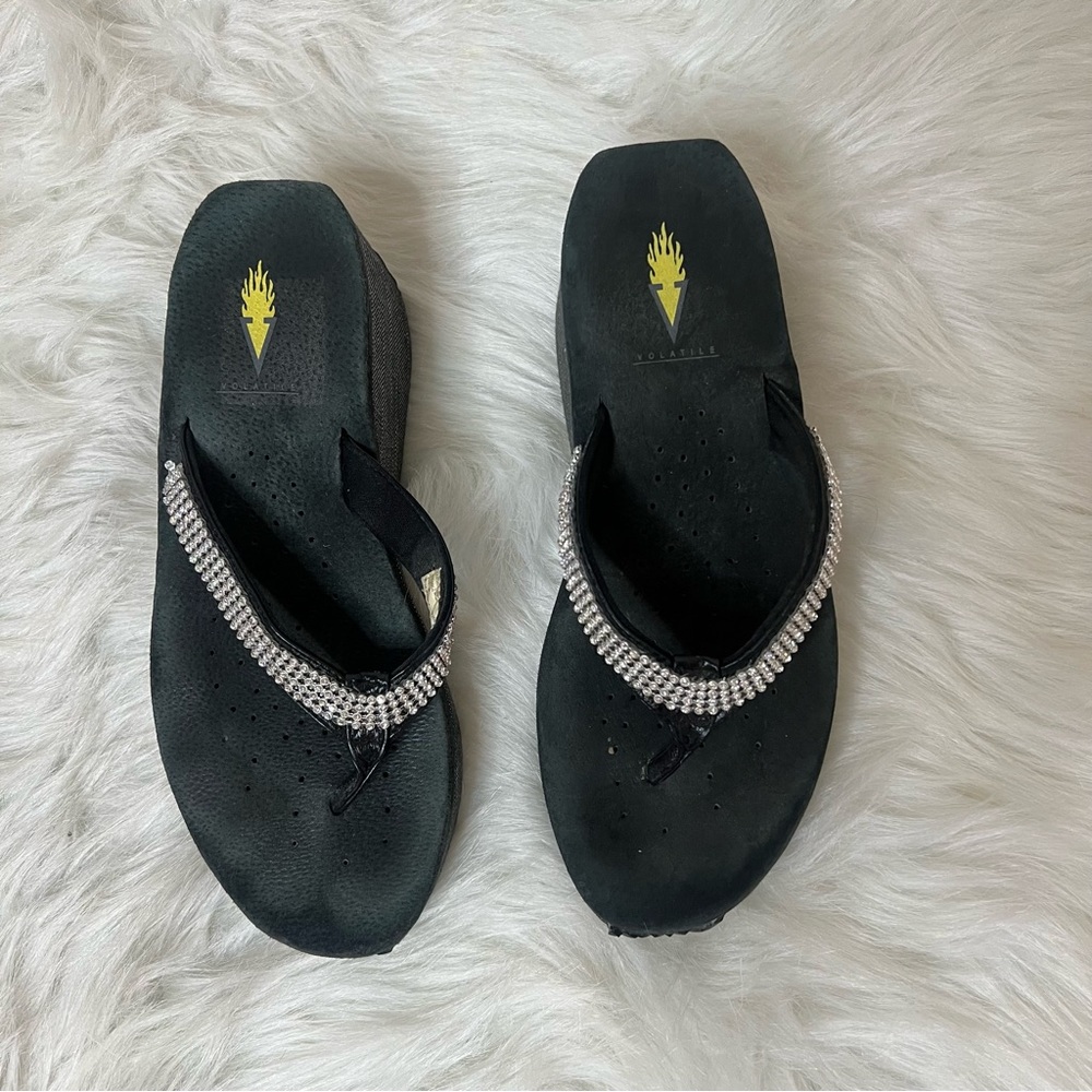 Vintage Y2K Volatile crystal platform sandals